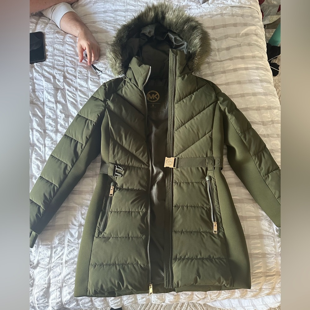 Olive color michaels kors jacket